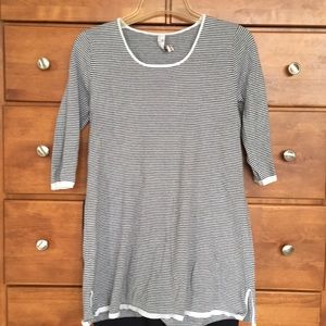 Indigenous brand organic grey/white striped tunic